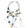 JOYFUL ROSE PETALS (In yellow and blue) - Χειροποίητο κολιέ